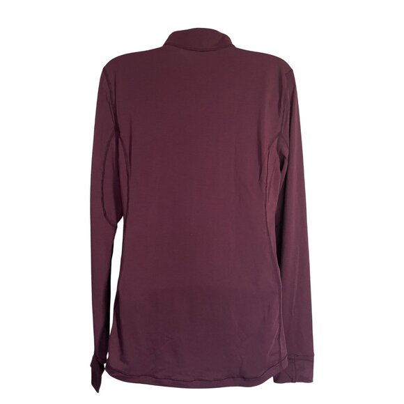 Paradox 1/4 zip pullover athletic top womens medium burgandy merino wool blend - Picture 2 of 8
